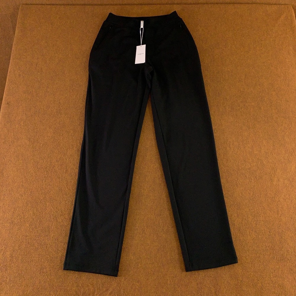 Ninepine Womens Small Black Straight Leg Stretch Asana Slim Ankle Pants NWT